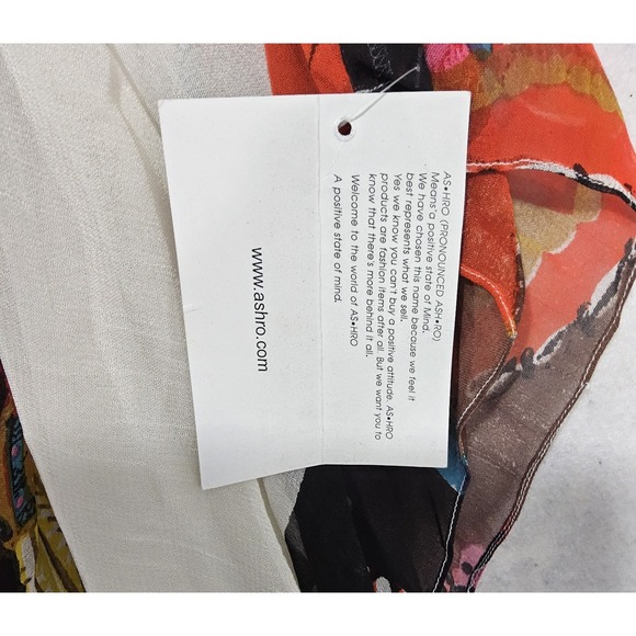 Ashro Kaftan Dress African Womens XL NEW Hand Painted Butterfly Tunic Top Shawl - Picture 12 of 13